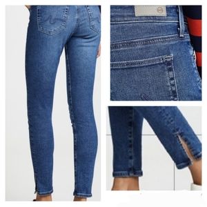 AG Adriano Goldschmied Farrah High Rise Skinny Ankle Denim Jeans 27 Split Hem